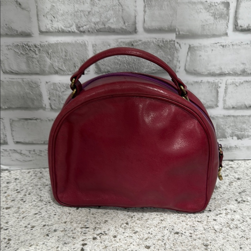 Furla Deep Red Leather Cosmetic Bag - Picture 5 of 8
